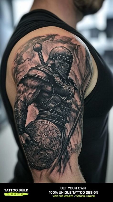 Discover Masculine Back Tattoo Designs for Guys Inspiration Galore Shoulder Arm Tattoo Men, Shoulder Arm Tattoo, Shoulder Shield Tattoo For Men, Shoulder Armor Tattoo Design For Men, Armor Shoulder Tattoo, Shoulder Armour Tattoo, Men’s Shoulder Tattoo Ideas, Shoulder Plate Armor Tattoo, Shoulder Tattoo Men