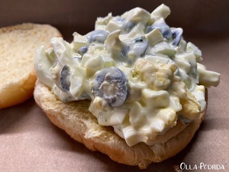 Olla-Podrida: Egg Salad with Herbs, Capers, and Black Olives Egg And Olive Salad, Salad With Herbs, Keto Egg Salad, Proper Tea, Mayo Sandwich, Capers Recipe, Olive Salad, Egg Salad Sandwiches, Ideas For Food