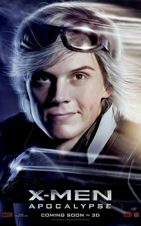 Evan Peters as Peter Maximoff/Quicksilver in X-Men: Apocalypse X Men Mystique, Quicksilver Xmen, Apocalypse Movies, X Men Storm, Evan Peter, X Men Comics, Iconic Posters, Xmen Apocalypse, X Men Apocalypse