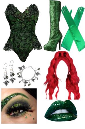 Poison Ivy Modern Outfit, Poison Ivy Bombshell, Rave Poison Ivy, Bombshell Poison Ivy, Poison Ivy 2022, Hello Party, Long Red Hair, Long Red, Poison Ivy