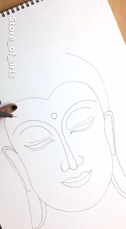 Buddha Art Drawing Simple, Buddha Pencil Sketch Art, Buddha Outline, Drawing Ideas Painting, Buddha Sketch, Applic Work, Buddha Drawing, Chalk Pastel Art, Fineliner Art