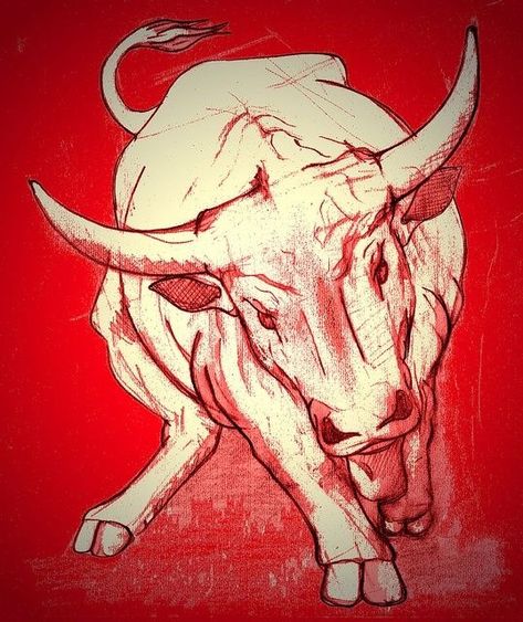 Bull Pictures, Bull Tattoo, Art Puns, Charging Bull, Bull Art, Bull Tattoos, Taurus Tattoos, Cute Tiny Tattoos, Mexico Art