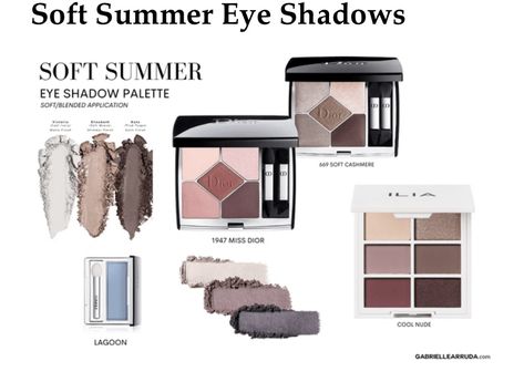 Soft Summer Makeup, Cool Summer Palette, Light Summer Color Palette, Summer Eye Makeup, Soft Summer Palette, Soft Summer Color Palette, Soft Summer Colors, Summer Color Palette, Seasonal Color Analysis