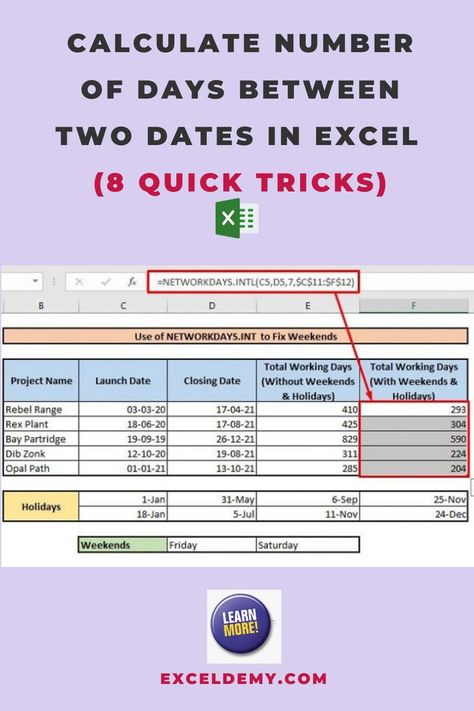 Use our downloadable and free Excel workbook as a calculator to find the number of days between two dates. Explore the methods and exercise! Vlookup Excel, Excel Vlookup, Office Templates, Excel Tips, Ms Excel, Excel Formula, Work Tips, Excel Tutorials, Notes Planner