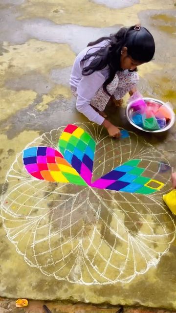 Rangoli Design For New Year 2024, Rangoli Happy New Year, Beautiful Rangoli Designs Indian, Best Rangoli Designs, Happy Diwali Rangoli, Best Rangoli Design, 3d Rangoli, Poster Rangoli, Pongal Kolam