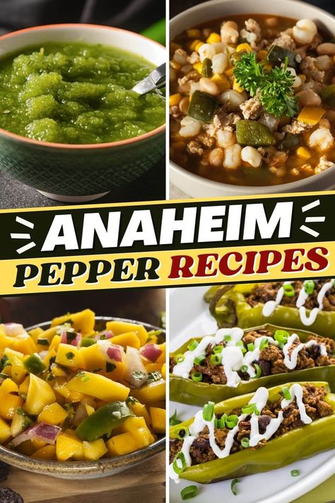 If you're looking for a list of Anaheim pepper recipes, you've come to the right place. From salsa to chile rellenos to queso, these dishes bring the heat! Recipes Using Anaheim Peppers, Anaheim Pepper Recipes Vegan, Anaheim Peppers Recipes, Anaheim Pepper Recipes Dinners, What To Do With Anaheim Peppers, Recipes For Anaheim Peppers, Fresh Anaheim Pepper Recipes, Anaheim Pepper Recipes Canning, Anehiem Peppers Recipe