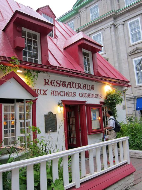 Aux Anciens Canadiens, Restaurant-we have been going there since the 1980s almost yearly. An outstanding,historic and popular restaurant. Food In Canada, Canada Restaurants, Visit Montreal, Samuel De Champlain, Chateau Frontenac, Quebec City Canada, The Grand Tour, Old Quebec, Early Evening