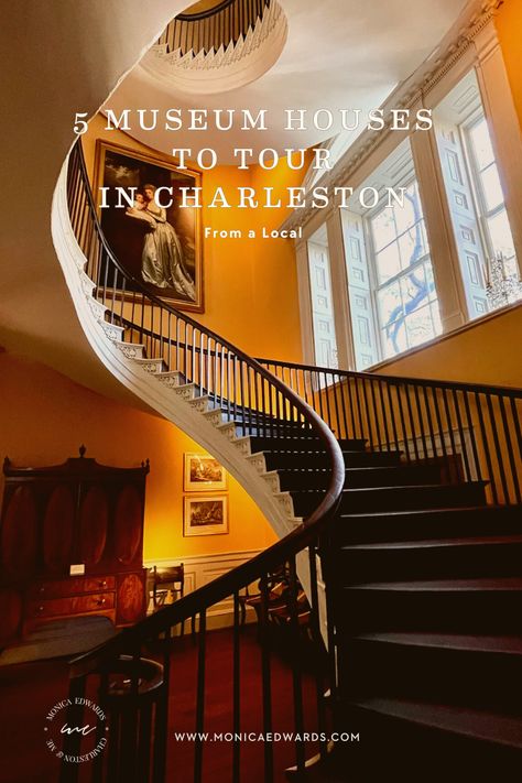 With over 2,500 historical buildings—73 pre-Revolutionary War, 136 more from the late 1700s and 600 additional predating the 1840s—its no wonder Charleston is synonymous with its storied Architecture and Historical homes and buildings. Here are 5 historic homes that have been preserved as historic house museums in Charleston SC, dating from 1772 to 1825, open for tours... #museumhousetoursincharleston #thingstodoincharlestonsc #charlestontravelguide #monicaedwards #charlestonandme Adam Style Architecture, Historic Charleston Sc, Charleston Travel Guide, Washington Houses, Mansion Tour, Middleton Place, Historical Homes, American Cemetery, Boone Hall