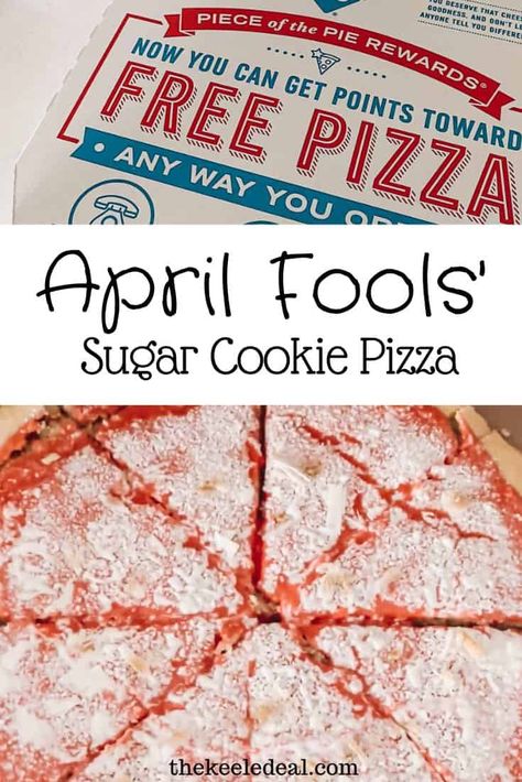 This fun giant sugar cookie turned pizza is a funny April fools dinner idea for kids. Pizza For Kids, April Fools Food, Funny Food Jokes, Sugar Cookie Pizza, Savory Meatloaf, Food Pranks, Meatloaf Cupcakes, Pizza Cookie, Food Jokes