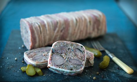 Making a classic game terrine may take a little time, but the effort is so worth it as this lovely starter dish is a winner for any occasion. Terrine Recipe, Starter Dishes, Black Pudding, French Dishes, Minced Meat, British Food, European Food, Fish And Chips, Hearty Meals