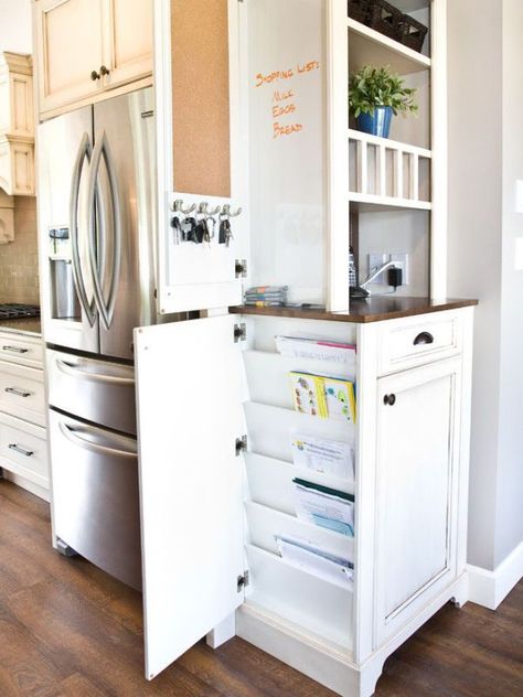 Storage Solutions: 8 Brilliantly Hidden Kitchen Drop Zones | Apartment Therapy Organiser Cucina, Hidden Kitchen, Home Storage Solutions, Design Your Kitchen, Kitchen Storage Solutions, Smart Kitchen, Favorite Kitchen, Kitchen Remodel Idea, Traditional Kitchen