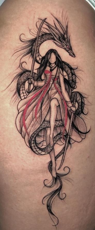 Women With Dragon Tattoo, Woman With Dragon Tattoo, Dragon Female Tattoo, Woman And Dragon Tattoo, Dragon Goddess Tattoo, Warrior Dragon Tattoo, Dragon Tatoos Woman, Woman Dragon Tattoo, Dragon Leg Tattoo For Women