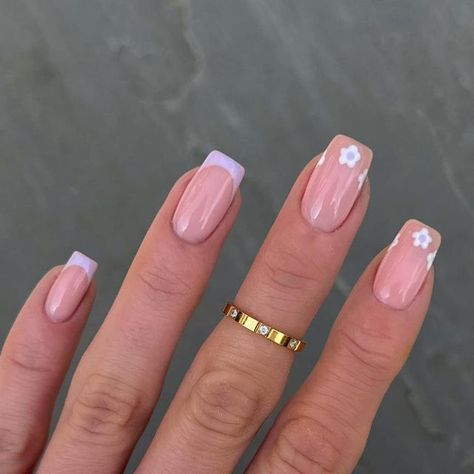 Biab Extensions Nails Summer, Biab Spring Nails, Nails 23, Biab Nails, Ethereal Style, Formal Nails, Summery Nails, Spring Florals, Short Acrylic