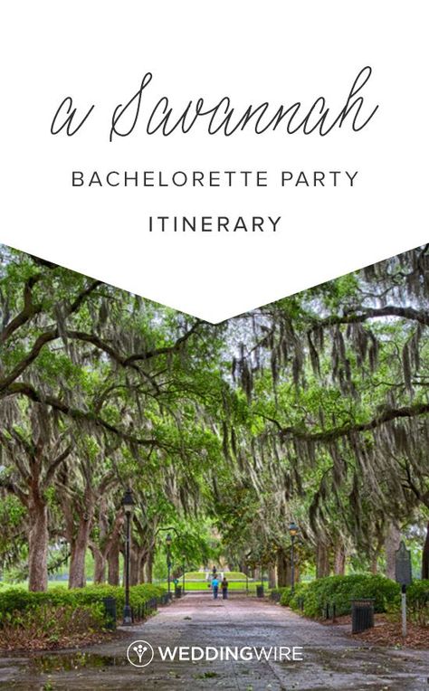 A Savannah Bachelorette Party Itinerary - Planning a bachelorette in Savannah? See our itinerary on WeddingWire! Southern Bachelorette Party, Savannah Georgia Bachelorette Party, Savannah Georgia Bachelorette, Savannah Bachelorette Party, Savannah Bachelorette, Miami Bachelorette, Miami Bachelorette Party, Party Itinerary, Bachelorette Party Itinerary