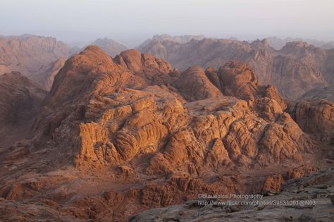 https://flic.kr/p/dYT5qd | Mount Sinai, early morning light | View from Mt. Sinai. Mount Sinai or Mount Moses or Mount Horeb, is a mountain in the Sinai Peninsula of Egypt that is the traditional and most accepted identification of the Biblical Mount Sinai. However, claims have been made by some writers who believe the true location of Mount Sinai is Jabal al-Lawz in Saudi Arabia.   According to Jewish, Christian and Islamic tradition, the biblical Mount Sinai was the place where Moses recei... Mount Sinai Egypt, Hebrew Months, Mt Sinai, Sinai Peninsula, Jewish Learning, Mount Sinai, Desert Landscapes, Visit Egypt, Sharm El Sheikh