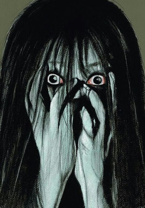 THE GRUDGE Japanese Horror Movies, Horror Photos, Horror Drawing, Creepy Drawings, The Grudge, Creepy Images, Japanese Horror, Horror Posters, Retro Horror