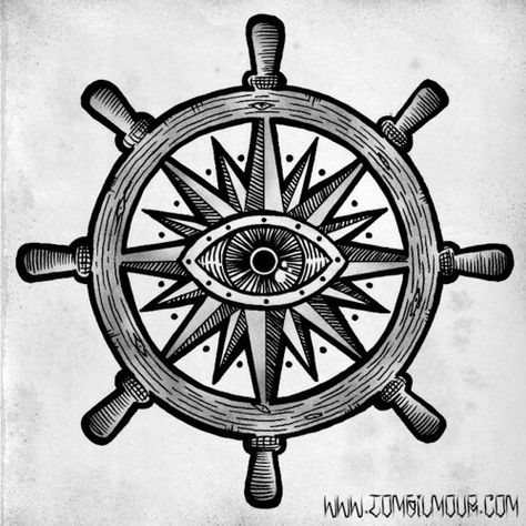 Helm Tattoo, Ship Wheel Tattoo, Traditional Lighthouse Tattoo, Gear Tattoo, Wheel Tattoo, Traditional Tattoo Old School, Tattoo Old School, Leo Tattoos, Anchor Tattoos