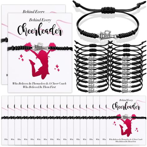 Cheer Team Halloween Gifts, Cheer Swag Bags Gift Ideas, Cheerleader Gift Ideas, Cheer Gift Ideas, Cute Cheer Gifts, Homecoming Gifts, Cheer Squad Gifts, Softball Bracelet, Cheer Makeup