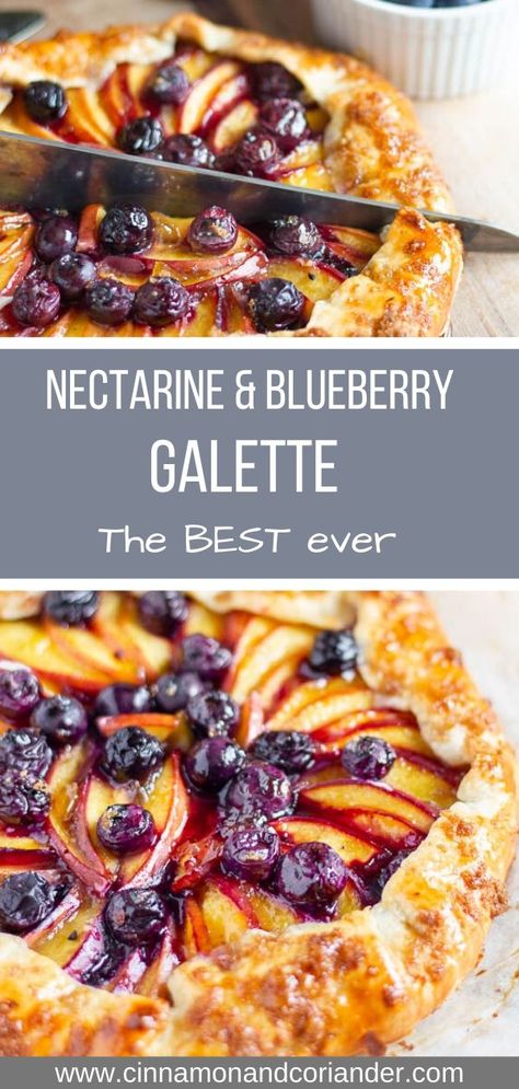 Galette Recipe Desserts, Blueberry Galette Recipe, Galette Recipes, Nectarine Recipes, Blueberry Galette, Cream Cheese Pastry, French Dessert Recipes, Galette Recipe, French Dessert