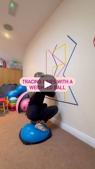 46K views · 1.8K reactions | Easy DIY sensory activity using painters tape!  I bought some tape, stuck it to the wall and used a weighted ball (4lbs) to create an organising heavy work sensory activity.  Fantastic heavy work activity for school or home as a movement or sensory break that’s regulating. Depending on the age and ability of the child you can make the ball heavier or lighter. This is very organising and calming for the body. I’d also recommend this as a break during homework to aid attention and concentration.   Use code ‘15%OFF’. Weighted balls available from:   www.ot-abc.com  #autismawareness #sensoryfriendly #neurodiverse #neurodiversity #neurodivergent #adhd #coordination #motorskills #dcd #dyspraxia #teacher #teachersofinstagram #sensoryintegration #play #outdoorplay #occ Heavy Work Activities For Kids, Heavy Work Sensory, Heavy Work Sensory Activities, Activity For School, Diy Sensory, Sensory Wall, Weight Ball, Applied Behavior Analysis, Sensory Activity