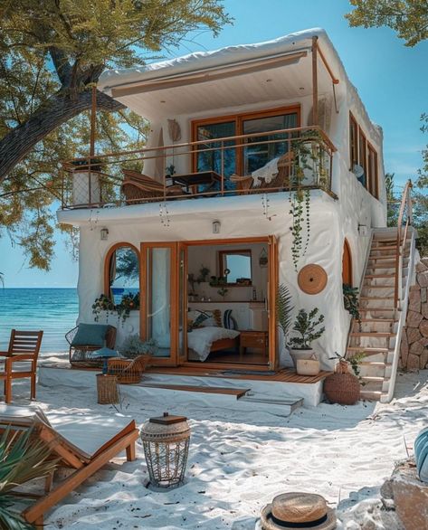 Cozy Beach House Exterior, Dream Beach Houses, Cob House, Beach Bungalows, Dream House Exterior, Cabins In The Woods, Dream House Decor, Beautiful Architecture, Dream Home Design