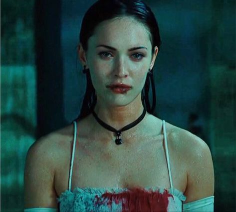 Jennifer Check, Jennifer's Body, A Woman, White Dress, Paint, Red, Hair, Blue, White