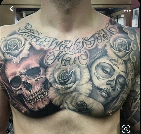 Mexican Chest Tattoo For Men, Skull Chest Tattoo Men, Chest Tattoo Man, Full Chest Tattoo Men, Skull Chest Tattoo, Mens Chest Tattoos, Chest Tattoo With Meaning, Chest Tattoo Girl, Full Chest Tattoos