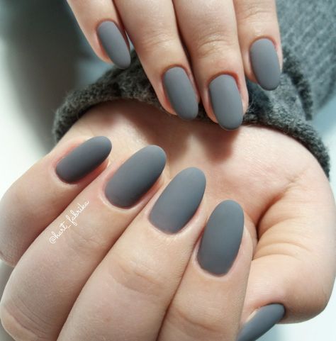 Mat Gray Nails, Matte Gray Blue Nails, Round Grey Nails, Flat Gray Nails, Dark Gray Matte Nails, Grey Matt Nails, Matt Gray Nails, Gray Oval Nails, Matte Grey Nails Short