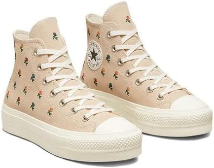 Converse Women's Chuck Taylor All Star Lift Sneakers Floral Converse, Color Converse, Platform Chucks, All Star Lugged, Slide On Sneakers, Chuck Taylor All Star Lift, Pink Converse, Embroidered Roses, Platform Converse