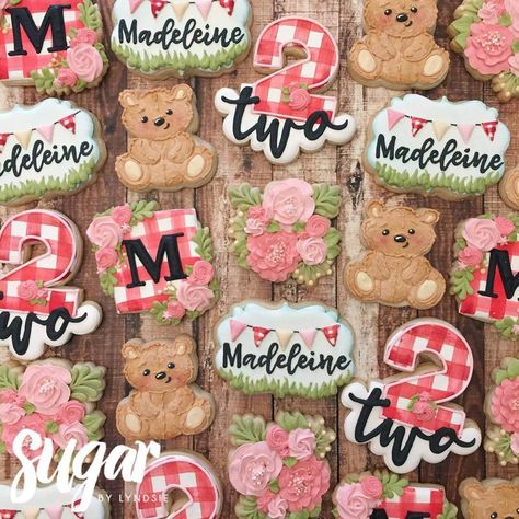 Teddy Bear 2nd Birthday Cookie Set Teddy Bear Picnic Birthday Party, Farmyard Party, Teddy Bear Birthday Party, Picnic Birthday Party, Teddy Bear Party, Bear Picnic, Teddy Bear Theme, Picnic Theme, Teddy Bear Birthday