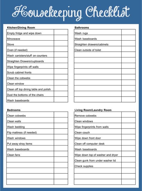 Printable Housekeeping Checklist Template Housekeeping Tips Hotel, Housekeeper Checklist Professional, Hotel Housekeeping Tips, Room Cleaning Checklist, Housekeeping Checklist, Housekeeper Checklist, Spring Cleaning Checklist Printable, Clean Room Checklist, Hotel Housekeeping