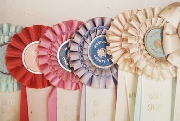 Over-sized blue ribbons for photo booth.  First place, best in show, average, nope.  Haha Vintage County Fair, Bee Skeps, Horse Show Ribbons, French Country Table, Fair Theme, Village Fete, Garden Farmhouse, Fresh Farmhouse, Country Table