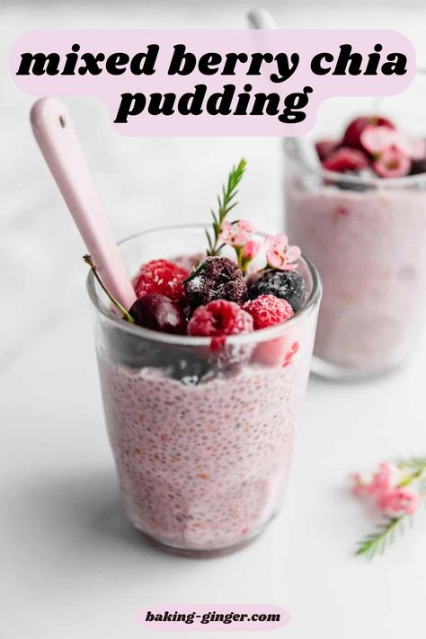 Raspberry Chia Pudding Recipes, Chia Breakfast Recipes, Frozen Berries Recipe, Berry Chia Seed Pudding, Fruit Chia Pudding, Raspberry Chia Seed Pudding, Chia Seed Pudding Coconut Milk, Chia Breakfast Pudding, Chia Seed Yogurt