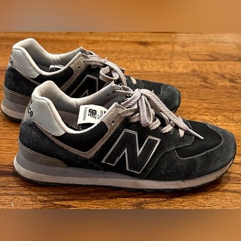 Men’s New Balance Classic 574 Core Black Suede Sneakers New Balance Classic 574, Shoe Technology, New Balance 574, Pressure Points, Suede Sneakers, Green Leaf, Sneaker Shopping, Comfort Style, Comfortable Fashion