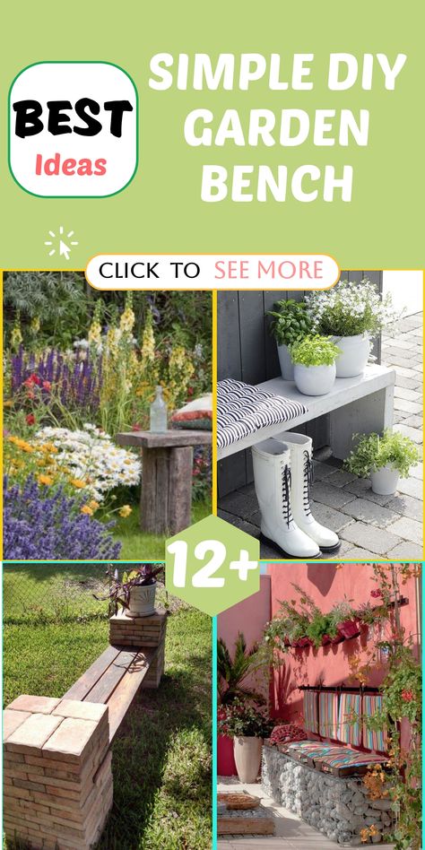 Elevate your garden with these effortless DIY bench ideas tailored for beginners and anyone seeking a simple project to enhance their outdoor sanctuary. Embrace the charm without the complexity as you delve into easy-to-follow designs that won't overwhelm you. With basic materials and clear instructions, crafting a delightful bench is within reach, transforming your garden space affordably. Let this project be the start of your creative journey, allowing you to revel in the fulfillment of adding Bench Ideas Outdoor, Diy Bench Ideas, Garden Bench Ideas, Diy Garden Bench, Wine Barrel Garden, Unique Bench, Pallet Garden Benches, Garden Bench Diy, Cinder Block Garden