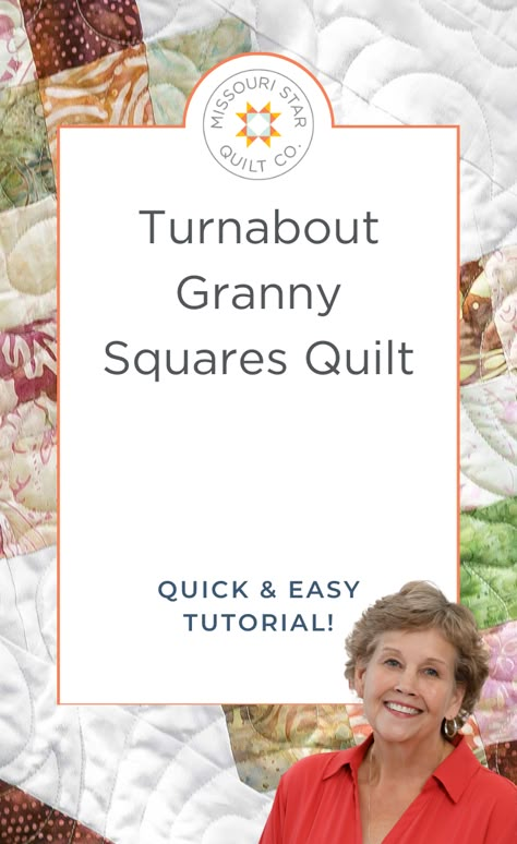 Watch this Easy Simple Turnabout Granny Squares Quilt Tutorial! Jenny Doan demonstrates how to make the Granny Square block the quick and easy way using 2.5 inch strips of precut fabric (jelly rolls). White On White Quilt Ideas, Granny Square Quilts, Granny Square Quilt Block Free Pattern, Jenny Doan Tutorials, Cozy Quilt Designs, Msqc Tutorials, Missouri Quilt Tutorials, Antique Quilts Patterns, Jelly Roll Projects