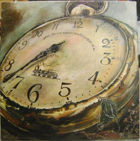 Time Art Clock Drawing, Time Painting Clock, Clock Watercolor Painting, Old Clock Painting, Polaroid Quilt, Watch Painting, Watercolour Reference, Old Clocks Vintage Photography, Travel Symbols