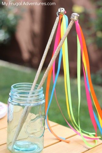 Kids Summer Projects, Frugal Wedding, Princess Wands, Ribbon Wands, Diy Wand, Rainbow Ribbon, Children Dress, Fairy Wands, Operation Christmas Child