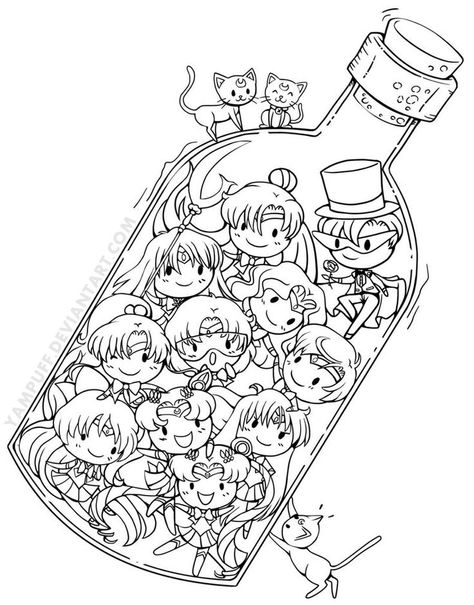 Chibi on Pinterest | Coloring Pages, Deviantart and Coloring Sailor Moon Coloring, Sailor Moon Coloring Pages, Sailor Mini Moon, Moon Coloring Pages, Arte Doodle, Frida Art, Sailor Senshi, Drawing Sheet, Doodle Art Drawing