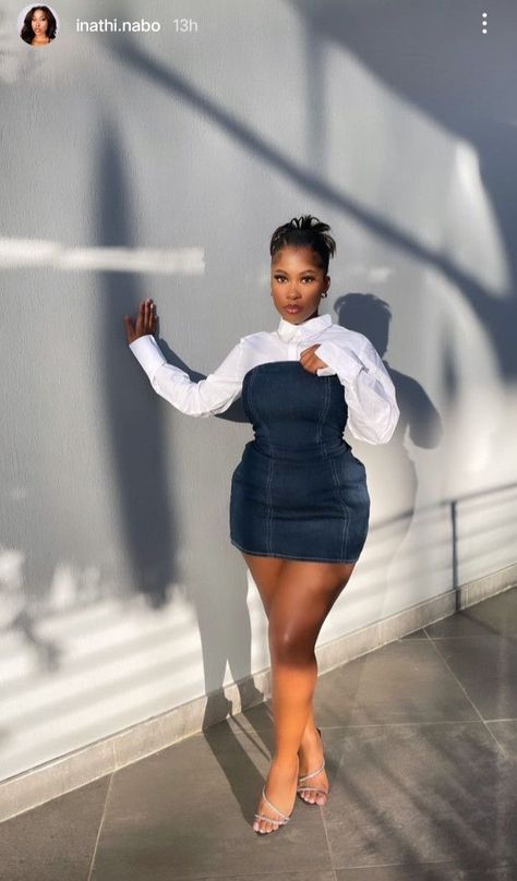 White Shirt Under Dress Outfit, Under Dress Outfit, Chic Outfits Curvy, Shirt Under Dress Outfit, Shirt Under Dress, Modest Girly Outfits, Plus Size Baddie Outfits, Outfits Curvy, Mode Zara