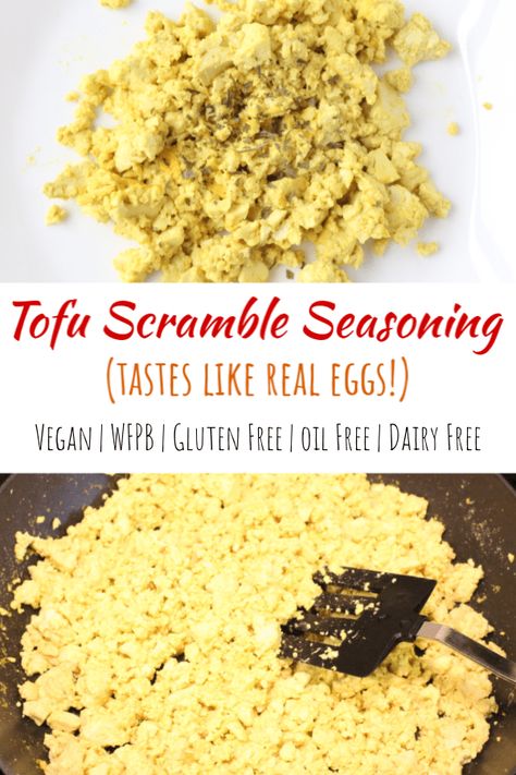 Tofu Scramble Seasoning (tastes like real eggs!) - Simply Plant Based Kitchen Wfpb Breakfast, Tofu Scrambled Eggs, Making Tofu, Eat To Live Diet, Tofu Seasoning, Nutritarian Recipes, Tofu Scramble Vegan, Scramble Eggs, Scrambled Tofu Recipe