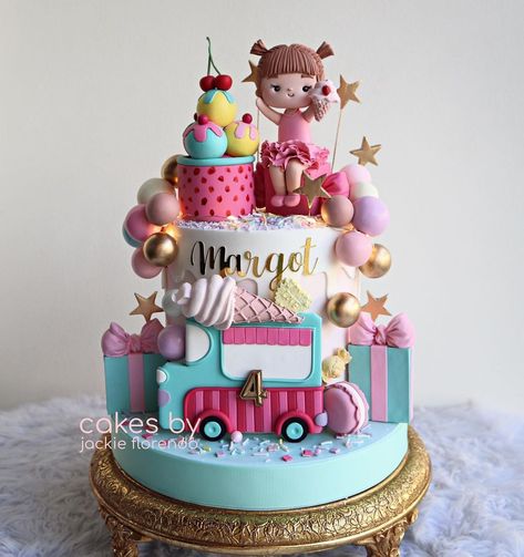 Candy Theme Cake, Boys First Birthday Cake, Candyland Cake, Pig Birthday Cakes, Candy Birthday Cakes, Girly Cakes, 4th Birthday Cakes, Cake Decorating With Fondant, Candy Cakes