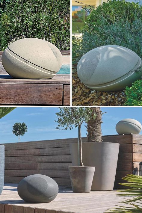 The new OD Stone 8 from Focal’s line of Littora 200 outdoor speakers easily fits the bill with its round, egg-like shape and its textured finishes that deceive your eyes into thinking they’re made of stone. These loudspeakers easily fit almost any outdoor motif, whether it’s a lush garden or a pool with concrete surroundings, which covers pretty much all poolsides. Read More. Outdoor Speakers Backyards, Annoying Neighbors, Wall Speakers, Creative Advertising Design, In Wall Speakers, No Love, Outdoor Speakers, Best Commercials, Speaker Design