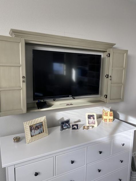 Review photo 1 Hidden Tv Cabinet Bedroom, Tv Hiding Ideas, Wall Tv Cabinet, Cabinetry Living Room, Corner Media Cabinet, Tv Cabinet With Storage, Hidden Tv Cabinet, Outdoor Tv Cabinet, Folding French Doors