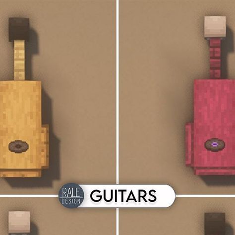 Minecraft Instruments, Minecraft Guitar, Minecraft Java, Guitar Designs, Minecraft Banner Designs, Minecraft Banners, Guitar Room, Minecraft Pocket Edition, Minecraft Survival