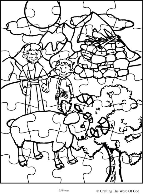 Abraham Offers Isaac Puzzle (Activity Sheet) Activity sheets are a great way to end a Sunday School lesson. They can serve as a great take home activity. Or sometimes you just need to fill in those... Abraham Offers Isaac Craft, Abraham And Isaac Activity, Abraham And Isaac Craft, Abraham Offers Isaac, Preschool Bible Activities, Kids Ministry Lessons, Bible Class Activities, Abraham Isaac, Vacation Bible School Craft