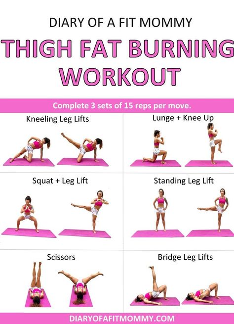 How I Lost My Thigh Fat + Thigh Fat Burning Workout - Diary of a Fit Mommy Thigh Fat Burning Workout, Fitness Diary, Motivation Pictures, Burning Workout, Mommy Workout, Trening Fitness, Yoga Exercises, Thigh Fat, Pose Yoga