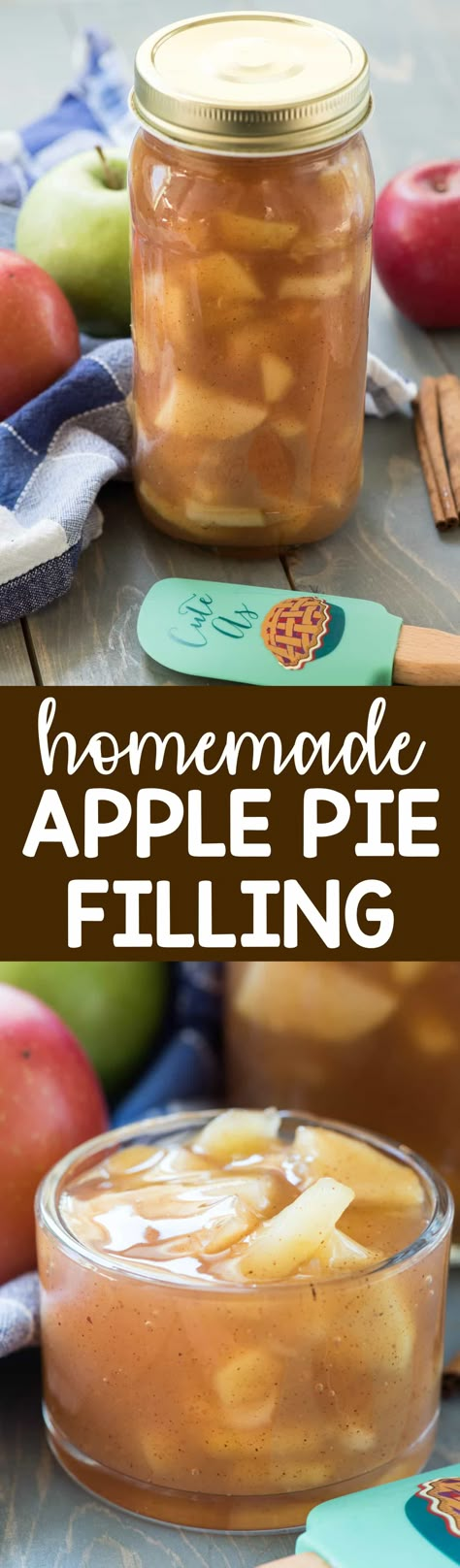 Homemade Apple Pie Filling - this easy recipe takes just a few minutes and tastes so much better than canned pie filling! Keep it in your freezer for when you want pie filling ASAP! via @crazyforcrust Pie Fillings, Resep Pasta, Homemade Apple Pie Filling, Homemade Apple Pie, Pie Filling Recipes, Apple Pie Filling, Homemade Apple Pies, Oreo Dessert, Apple Pie Recipes