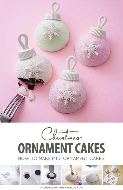 Christmas Ornament Cakes | The Cake Blog Christmas Dessert Decorating Ideas, Holiday Cake Pops Christmas, Ornament Cake Pops, Christmas Cakesicles Ideas, Christmas Mini Desserts, Christmas Cakesicles, Christmas Cake Pops Recipe, Christmas Dessert Gifts, Desserts Holiday