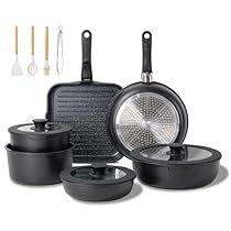 Black Pots And Pans, Dorm Things, Black Pan, Electric Stoves, Gas Stoves, Induction Stove, Soft Candy, Pots And Pans Sets, Cooking Set